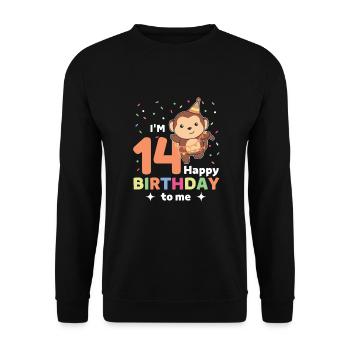 Singe pour les enfants de 14 ans - Sweat-shirt Unisexe - noir - Devant - Alina (178cm) & Michal (187cm)