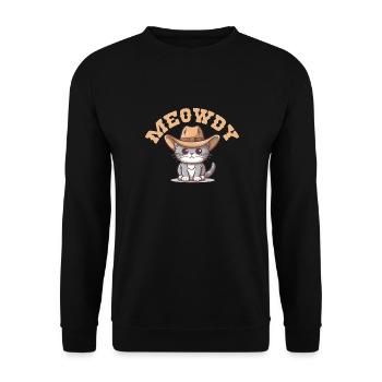 Miaou Howdy Cat Chapeau de cowboy Chats mignons - Sweat-shirt Unisexe - noir - Devant - Alina (178cm) & Michal (187cm)