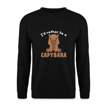Ich wäre lieber eine Capybara - süße Capybara - Unisex Pullover - Schwarz - Vorne - Alina (178cm) & Michal (187cm)