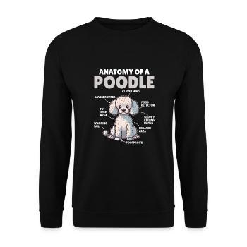 Dog Explanation Anatomy of a Poodle - Unisex Sweatshirt - black - Front - Alina (178cm) & Michal (187cm)