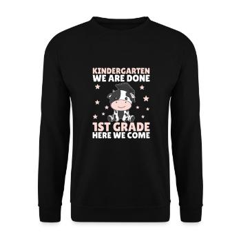Kids Kindergarten graduate Kuh 1st grade - Unisex Pullover - Schwarz - Vorne - Alina (178cm) & Michal (187cm)