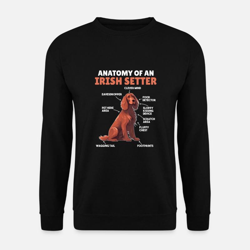 Hunde Erklärung Anatomy eines Irish Setter - Unisex Pullover - Schwarz