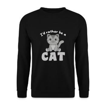 Je préfère être un chat - chat mignon - Sweat-shirt Unisexe - noir - Devant - Alina (178cm) & Michal (187cm)