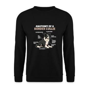 Hunde Erklärung Anatomy eines Border Collie - Unisex Pullover - Schwarz - Vorne - Alina (178cm) & Michal (187cm)