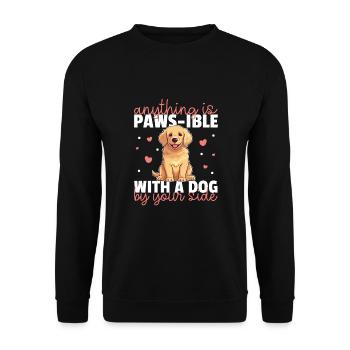 Chiens jeu de mots adorable mignon golden retriever - Sweat-shirt Unisexe - noir - Devant - Alina (178cm) & Michal (187cm)