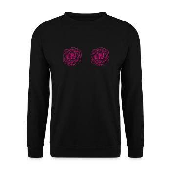 Flower Blume Pflanze - Unisex Pullover - Schwarz - Vorne - Alina (178cm) & Michal (187cm)