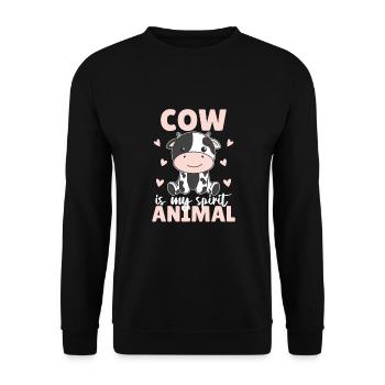 La vache est mon animal spirituel - design de vache mignonne - Sweat-shirt Unisexe - noir - Devant - Alina (178cm) & Michal (187cm)
