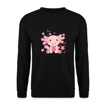 Axolotl animaux mignons pour enfants kawaii - Sweat-shirt Unisexe - noir - Devant - Alina (178cm) & Michal (187cm)