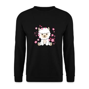 Alpaga animaux mignons pour enfants Kawaii - Sweat-shirt Unisexe - noir - Devant - Alina (178cm) & Michal (187cm)