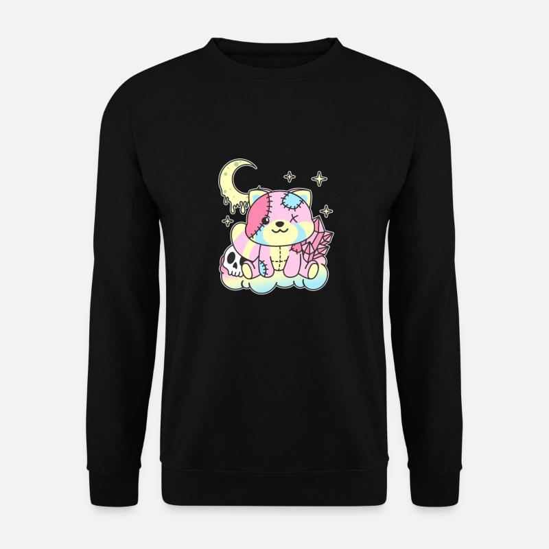 Kawaii Gothic Roter Panda Pastellfarben Gothic - Unisex Pullover - Schwarz