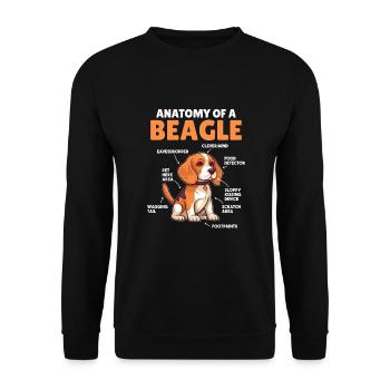 Dog Explanation Anatomy of a Beagle - Unisex Sweatshirt - black - Front - Alina (178cm) & Michal (187cm)