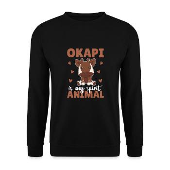Okapi is my spirit animal - sweet Okapi - Unisex Sweatshirt - black - Front - Alina (178cm) & Michal (187cm)