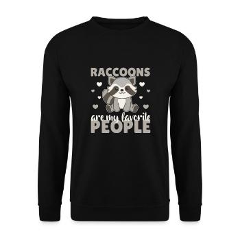 Raccoons are my dearest people - cute animal - Unisex Sweatshirt - black - Front - Alina (178cm) & Michal (187cm)