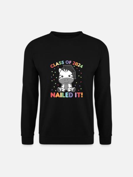 Kids Class of 2024 nailed it Zebra - Unisex Pullover - Schwarz