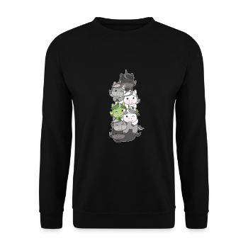 Agender Flag Pride LGBTQ Cute Unicorn Stack - Unisex Sweatshirt - black - Front - Alina (178cm) & Michal (187cm)