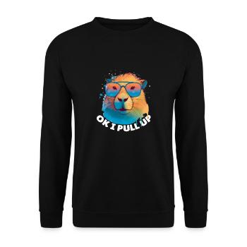 Capybara animaux mignons pour enfants Ok je tire vers le haut - Sweat-shirt Unisexe - noir - Devant - Alina (178cm) & Michal (187cm)