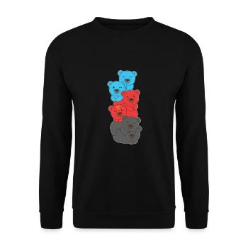 Polyamory Flag Gay Pride LGBTQ Bären Turm - Unisex Pullover - Schwarz - Vorne - Alina (178cm) & Michal (187cm)