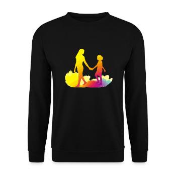 Mom and daughter - Unisex Sweatshirt - black - Front - Alina (178cm) & Michal (187cm)