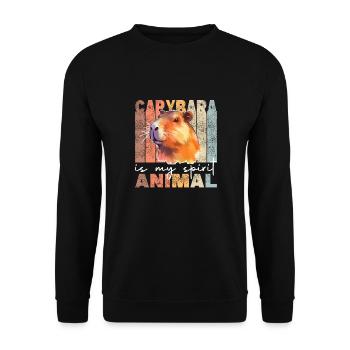Capybara is my spirit animal - süßes Capybara - Unisex Sweatshirt - black - Front - Alina (178cm) & Michal (187cm)