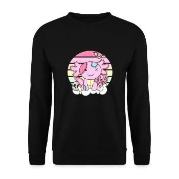 Kawaii Gothic Axolotl Pastel Gothic Goth - Unisex Sweatshirt - black - Front - Alina (178cm) & Michal (187cm)