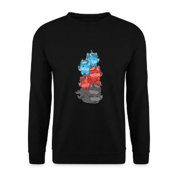 Polyamory Flag Gay Pride LGBTQ Einhorn Turm - Unisex Pullover - Schwarz - Vorne - Alina (178cm) & Michal (187cm)