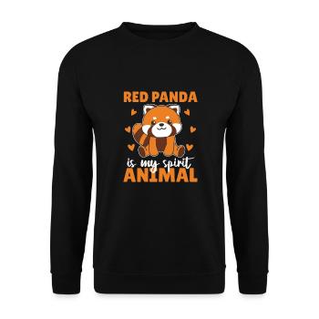 Red Panda is my spirit animal - cute Red Panda - Unisex Sweatshirt - black - Front - Alina (178cm) & Michal (187cm)