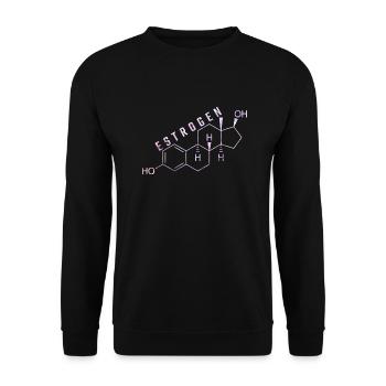 molécule d’œstrogène - Sweat-shirt Unisexe - noir - Devant - Alina (178cm) & Michal (187cm)