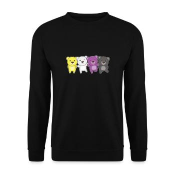 Nonbinary Monkey Flag Pride LGBTQ Cute Monkey - Unisex Sweatshirt - black - Front - Alina (178cm) & Michal (187cm)
