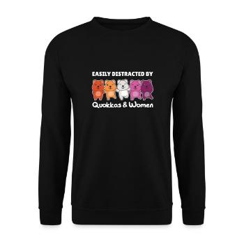 Lesbian Flag Pride LGBTQ Cute Quokka - Unisex Sweatshirt - black - Front - Alina (178cm) & Michal (187cm)