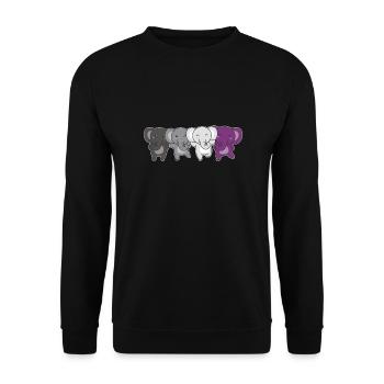 Asexual Flag Pride LGBTQ Elephant - Unisex Sweatshirt - black - Front - Alina (178cm) & Michal (187cm)