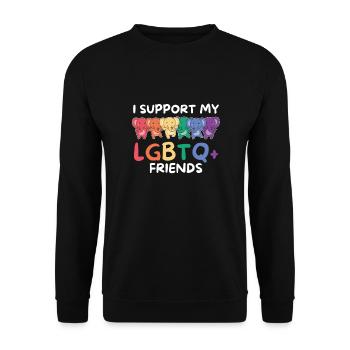 Drapeau arc-en-ciel Gay Pride LGBTQ Eléphant - Sweat-shirt Unisexe - noir - Devant - Alina (178cm) & Michal (187cm)