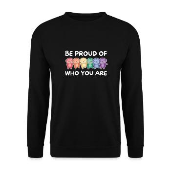 Drapeau arc-en-ciel Gay Pride LGBTQ Singe - Sweat-shirt Unisexe - noir - Devant - Alina (178cm) & Michal (187cm)