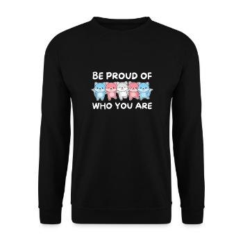Transgender Flag Gay Pride LGBTQ Fuchs - Unisex Pullover - Schwarz - Vorne - Alina (178cm) & Michal (187cm)