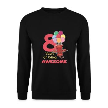 Drache zum 8. Geburtstag Kinder acht Jahre alt - Unisex Pullover - Schwarz - Vorne - Alina (178cm) & Michal (187cm)