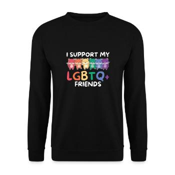 Rainbow Flag Gay Pride LGBTQ Fox - Unisex Sweatshirt - black - Front - Alina (178cm) & Michal (187cm)