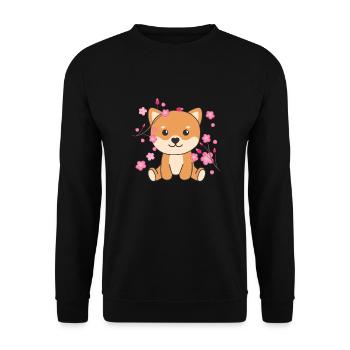Shiba Inu animaux mignons pour enfants kawaii - Sweat-shirt Unisexe - noir - Devant - Alina (178cm) & Michal (187cm)