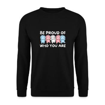 Transgender Flag Gay Pride LGBTQ Faultier - Unisex Pullover - Schwarz - Vorne - Alina (178cm) & Michal (187cm)
