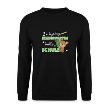 Bye bye Kindergarten Hello School Deer - Sweat-shirt Unisexe - noir - Devant - Alina (178cm) & Michal (187cm)