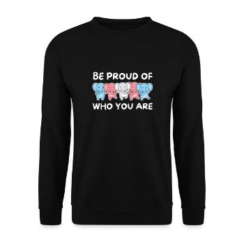 Transgender Flag Gay Pride LGBTQ Elephant - Unisex Sweatshirt - black - Front - Alina (178cm) & Michal (187cm)