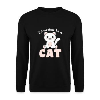 Je préfère être un chat - chat mignon - Sweat-shirt Unisexe - noir - Devant - Alina (178cm) & Michal (187cm)