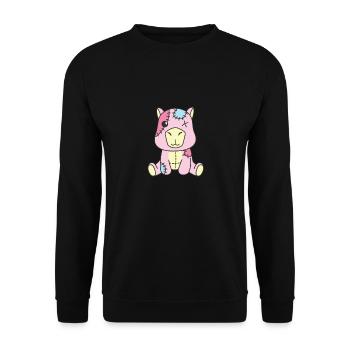 Kawaii Gothic Capybara Pastellfarben Gothic Goth - Unisex Pullover - Schwarz - Vorne - Alina (178cm) & Michal (187cm)