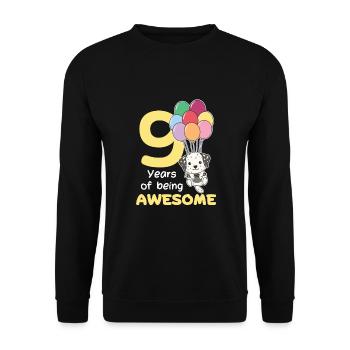 Dalmatians for 9th birthday children nine years old - Unisex Sweatshirt - black - Front - Alina (178cm) & Michal (187cm)