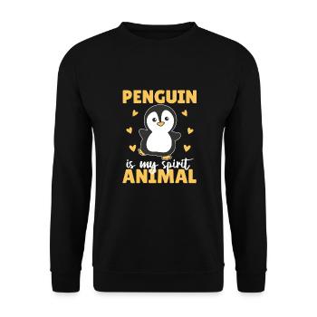 Le pingouin est mon animal spirituel - pingouin mignon - Sweat-shirt Unisexe - noir - Devant - Alina (178cm) & Michal (187cm)