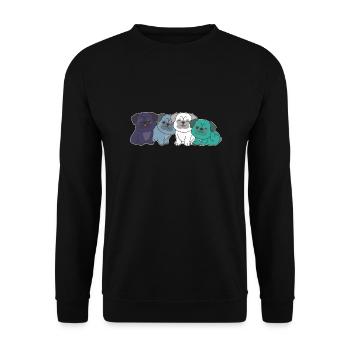 oriented aroace flag pride LGBTQ cute pug dogs - Unisex Sweatshirt - black - Front - Alina (178cm) & Michal (187cm)