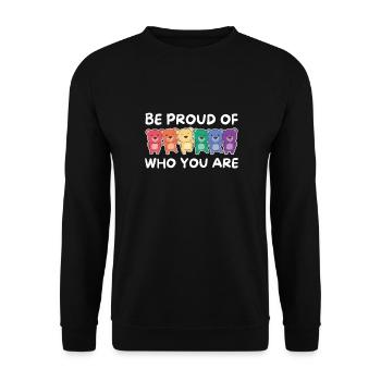 Drapeau arc-en-ciel Gay Pride LGBTQ Ours - Sweat-shirt Unisexe - noir - Devant - Alina (178cm) & Michal (187cm)