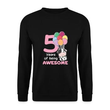 Vache pour les enfants de 5 ans - Sweat-shirt Unisexe - noir - Devant - Alina (178cm) & Michal (187cm)