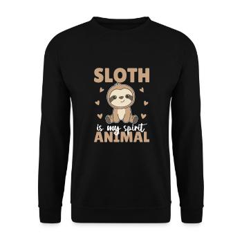 La paresse est mon animal spirituel - paresseux doux - Sweat-shirt Unisexe - noir - Devant - Alina (178cm) & Michal (187cm)