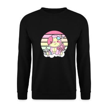 Kawaii Gothic Sloth Pastel Gothic Goth - Unisex Sweatshirt - black - Front - Alina (178cm) & Michal (187cm)