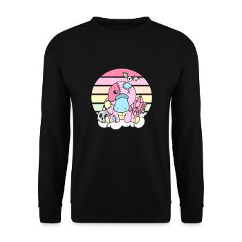 Kawaii Platypus Sloth Pastel Gothic - Unisex Sweatshirt - black - Front - Alina (178cm) & Michal (187cm)