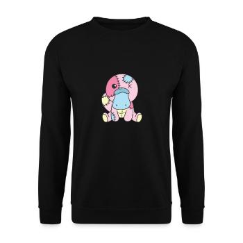 Kawaii Platypus Sloth Pastel Gothic - Unisex Sweatshirt - black - Front - Alina (178cm) & Michal (187cm)